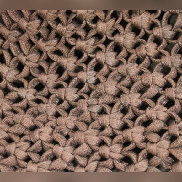 Talbots Brown Crochet Weave Handbag Purse Zipper - Picture 2 of 8